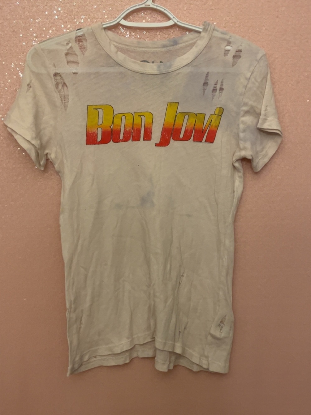 Bon Jovi Women's White Graphic Band Tee
